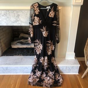 Belle Badgley Mischka Floral Maxi Gown